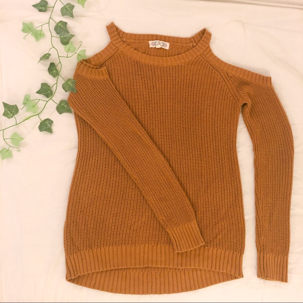 Cold shoulder sweater